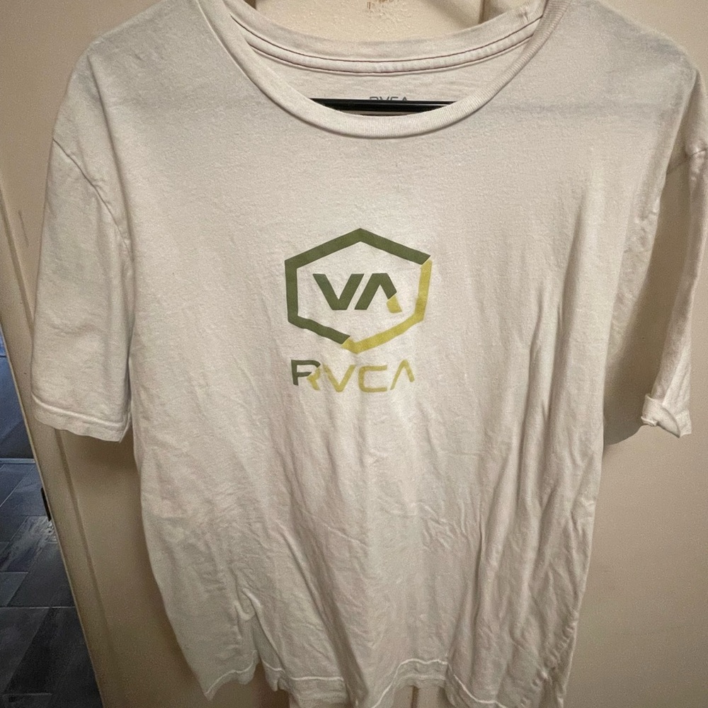 RVCA Cream T-Shirt with Black Text